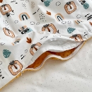 Paturica bebe Lions din bumbac si tesatura minky cu pilota (2)